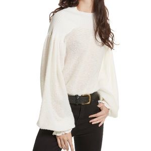 Free People Elderflower Sweater Ivory Billowy